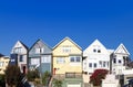 Scenic typical colorful wooden houses in San Francisco Royalty Free Stock Photo