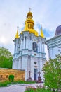 Ornate Baroque belfry of Nativity Church of Kyiv Pechersk Lavra Cave Monastery, Ukraine