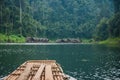 Scenic and unique landscape with floating houses at Chieou Laan