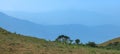 Scenic valley and hills at famous Mandalpatti trek in Coorg, Karnataka, India