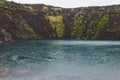 scenic veiw of volcanic crater lake Kerid