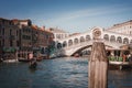 Scenic Venice Gondola Ride with Rialto Bridge in the background