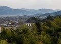 Scenic view along Shikoku coastline on the outskirts of Saijo city Royalty Free Stock Photo