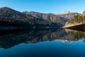 Sauris - Scenic view of alpine lake Sauris (Lago di Sauris) in Friuli Venezia Giulia, Italy