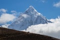 Scenic view of ama dablam mountain peak at chola lake near zongla village,Everest base campe treakking ,khumjung Nepal