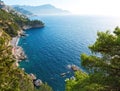 Scenic view  of Amalfi Coast  near  Conca dei Marini  in the morning, Campania, Italy Royalty Free Stock Photo