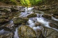 Amazing water motion blur of a water stream between rocks