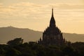 Scenic view of ancient Bagan temple during golden hour Royalty Free Stock Photo