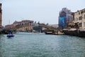 Scenic view of ancient the Ponte degli Scalzi over The Grand Canal. Royalty Free Stock Photo