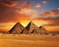 scenic view of Ancient pyramids in Giza. Royalty Free Stock Photo