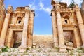 Scenic View Ancient Roman Propylaeum Monumental Entrance to The Temple of Artemis in The Historic Roman City of Gerasa in Jordan