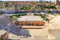 Scenic View of The Ancient Roman Theatre from The Upper Balconies in Amman, Jordan