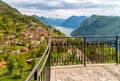 Scenic view of ancient small village Bre over the lake Lugano, Ticino, Switzerland