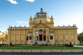 A scenic view of Art Pavilion museum building in King Tomislav square, Zagreb, Croatia Royalty Free Stock Photo