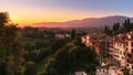 Scenic view of Asolo Treviso province, veneto, Italy ancient buildings Royalty Free Stock Photo