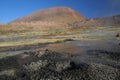 A scenic view of the Atacama desert / Geysers El Tatio Royalty Free Stock Photo