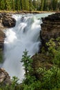 Scenic view of athabasca waterfall, japser national park, alberta, canada Royalty Free Stock Photo