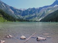 Scenic view of Avalanche Lake and glaciers in Glacier National Park Montana USA Royalty Free Stock Photo