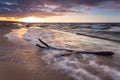 Scenic view of Baltic Sea during sunset, Poland