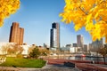 Scenic view of Baltimore Inner Harbor in autumn Royalty Free Stock Photo