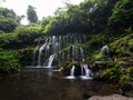 Scenic view of the Banyu Wana Amertha Waterfall in Bali, Indonesia