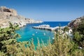 St. Paul bay, Lindos - Rhodes island - Greece Royalty Free Stock Photo