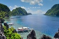 Scenic view of the bay surrounding Matinloc Island, Philippines Royalty Free Stock Photo