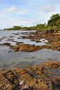 Scenic view of beach with rocks at Anyer Royalty Free Stock Photo