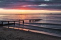 Scenic view of a beach during sunset in Shanklin, Isle of Wight, England, United Kingdom Royalty Free Stock Photo