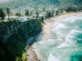 Scenic view of a beach surrounded by a mountain range, in Newport, Sydney, NSW, Australia Royalty Free Stock Photo