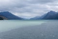 Scenic view of Beagle channel. Place inbetween Chile and Argentina where clear glacial water meets salted water from the ocean.