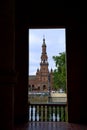 Scenic view of Beautiful architecture Plaza de Espana Spainish Square in Maria Luisa Park, Seville,