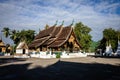 Scenic view of the beautiful architecture of Wat Xiengthong temple located in Luang Phrabang, Laos