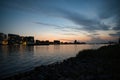 Scenic view of the beautiful city of Amsterdam seen during sunset Royalty Free Stock Photo