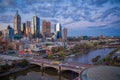 Scenic view of the beautiful cityscape of Melbourne with modern buildings in Australia