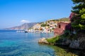 Scenic view of beautiful fisherman village Asos in Kefalonia Royalty Free Stock Photo