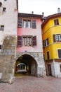 Scenic view of the beautiful historic buildings in the old town of Annecy, France Royalty Free Stock Photo