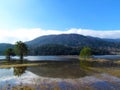 Scenic view of beautiful lake Cerknica or Cerknisko jezero in Notranjska