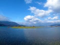 Scenic view of beautiful lake Cerknica or Cerknisko jezero in Notranjska region of Slovenia Royalty Free Stock Photo