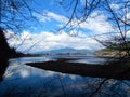 Scenic view of beautiful lake Cerknica or Cerknisko jezero in Notranjska Royalty Free Stock Photo