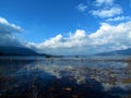 Scenic view of beautiful lake Cerknica or Cerknisko jezero in Notranjska