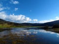 Scenic view of beautiful lake Cerknica or Cerknisko jezero in Notranjska