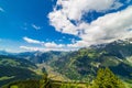 Scenic view of beautiful landscape in Swiss Alps. Royalty Free Stock Photo