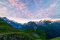 Scenic view of beautiful landscape in Swiss Alps. Royalty Free Stock Photo