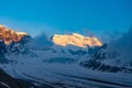 Scenic view of beautiful landscape of Swiss Alps with a majestic Glacier de Corbassiere. Royalty Free Stock Photo