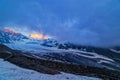 Scenic view of beautiful landscape of Swiss Alps with a majestic Glacier de Corbassiere. Royalty Free Stock Photo