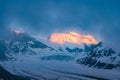 Scenic view of beautiful landscape of Swiss Alps with a majestic Glacier de Corbassiere. Royalty Free Stock Photo