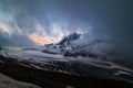 Scenic view of beautiful landscape of Swiss Alps with a majestic Glacier de Corbassiere. Royalty Free Stock Photo