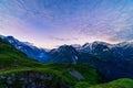 Scenic view of beautiful landscape in Swiss Alps. Royalty Free Stock Photo