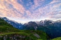 Scenic view of beautiful landscape in Swiss Alps. Royalty Free Stock Photo